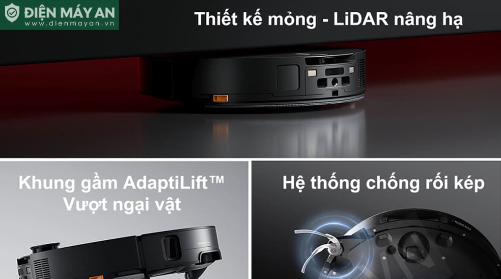 Robot hút bụi lau nhà Roborock Saros 10 - Đen/Trắng